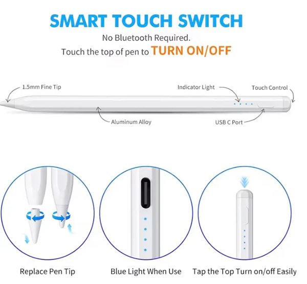 Universal Stylus Pen for all touch screens (iPad, iPhone, Android, Tablets)
